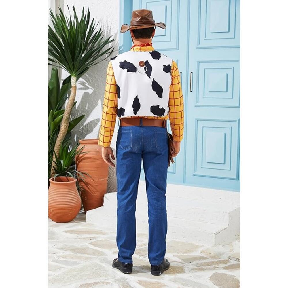 Cowboy Adult Costume, Men Western Sheriff Halloween Cosplay Outfit Rodeo, Small - Picture 5 of 5